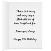 Watercolor Heart 15e Birthday Granddaughter (Intérieur (Droit))