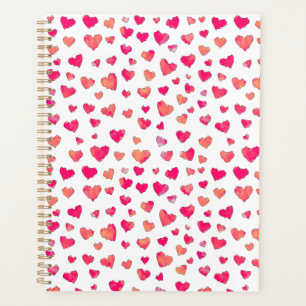 Watercolor Heart Motif Art Planner