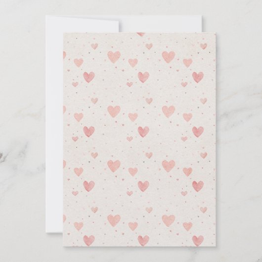 Watercolor Heart Pattern Invitation (Devant)