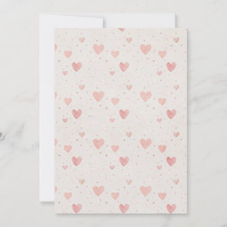 Watercolor Heart Pattern Invitation Kaart