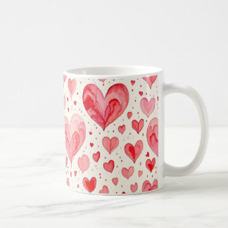Watercolor Heart Pattern  Koffiemok