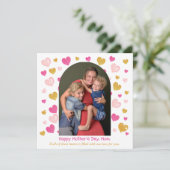 Watercolor Hearts Arch|1 Foto| Moederdag Kaart (Staand voorkant)