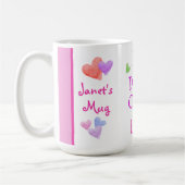 Watercolor Hearts EAT Drink Coffee LOVE Koffiemok (Links)