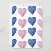 Watercolor Hearts Twins Faire-part (Dos)