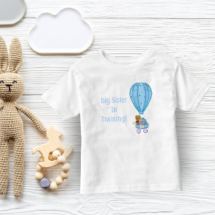 Watercolor Heet Luchtballon Baby Shower Grote Zus Kinder Shirts