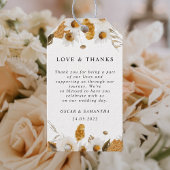 Watercolor Herfst Geel & Wit Bloemenframe Cadeaulabel