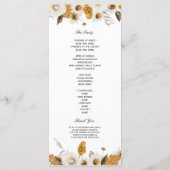 Watercolor Herfst Geel & Wit Bloemenframe Menu (Achterkant)