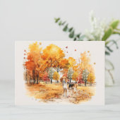 Watercolor herfst hond ontwerp- Beagle Kaart (Staand voorkant)