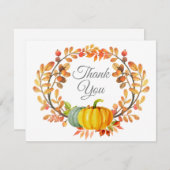Watercolor herfst pompoen bedankkaart (Voorkant / Achterkant)