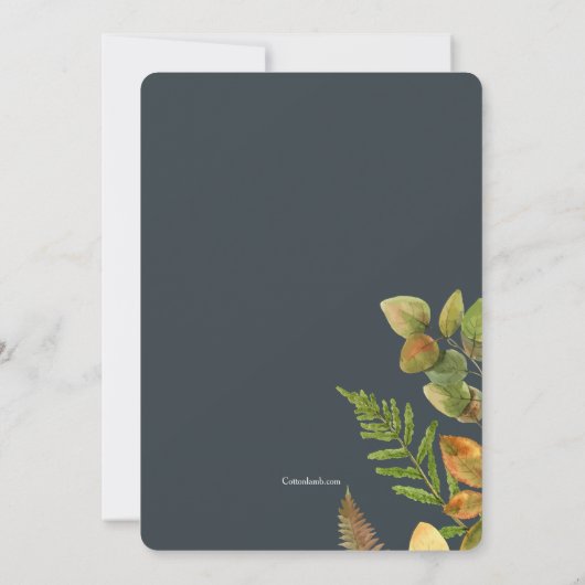 Watercolor Herfst Uil Uitnodiging (Achterkant)