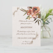 Watercolor herfstbloemen receptie kaart (Staand voorkant)