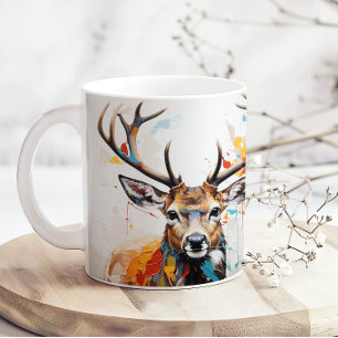 Watercolor Hertenjager Koffiemok