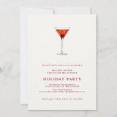 Watercolor Holiday Cocktail Noël Invitation de fêt (Devant)