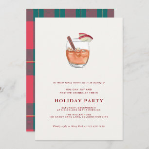 Watercolor Holiday Cocktail Noël Invitation de fêt