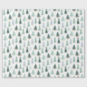 Watercolor Holiday Tree Wrapping Paper  Cadeaupapier (Vlak)