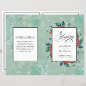 Watercolor Holly et Berrie Programme de mariage pl (Devant / Derrière)