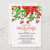 Watercolor Holly Fête Invitation (Devant)