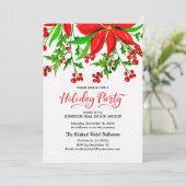 Watercolor Holly Fête Invitation (Debout devant)
