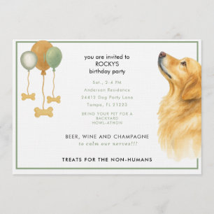 Watercolor Hond Verjaardagsfeestje Kaart