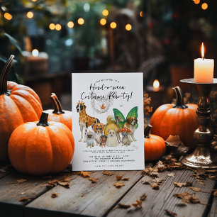 Watercolor Honden Howl-o-ween Puppy Verkleedpart Kaart
