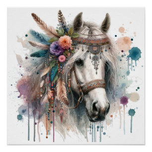 Watercolor Horse Art Poster Perfect Poster