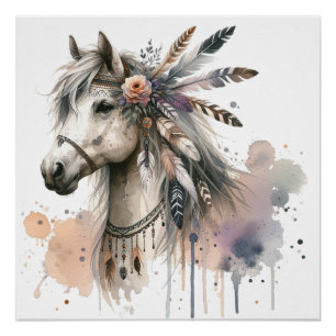 Watercolor Horse Art Poster Perfect Poster