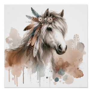 Watercolor Horse Art Poster Perfect Poster