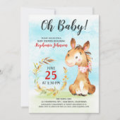 Watercolor Horse Baby shower Farm Invitation (Devant)