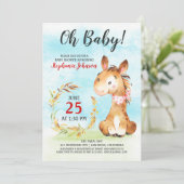 Watercolor Horse Baby shower Farm Invitation (Debout devant)