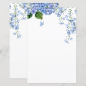 Watercolor Hortensia Briefpapier (Voorkant / Achterkant)