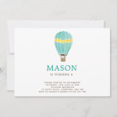 Watercolor Hot Air Balloon Invitation Anniversaire (Devant)