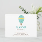 Watercolor Hot Air Balloon Invitation Anniversaire (Debout devant)