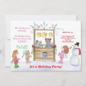 Watercolor Hot Cocaca Noël Fête Invitation (Devant)