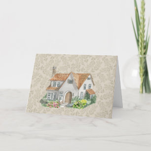 Watercolor House Business Carte de remerciements