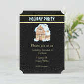 Watercolor House Fête Invitation (Debout devant)