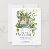 Watercolor House Plantes Moving Faire-part (Devant)