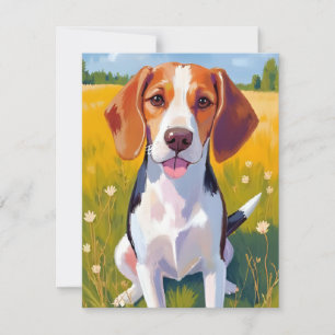 Watercolor huisdier schilderij van Beagle hond Bedankkaart