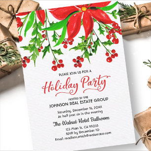 Watercolor Hulst Kerstfeest Uitnodiging