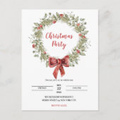 Watercolor Hulst Krans Kerstfeest Uitnodiging (Voorkant)