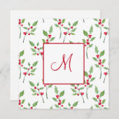 Watercolor Hulst Takjes Patroon Notitiekaartje (Voorkant / Achterkant)