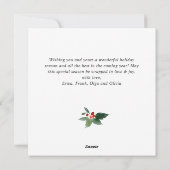 Watercolor Hulstbes Kerstboom Groet Feestdagenkaart (Achterkant)