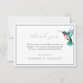 Watercolor Hummingbird Funeral Memorial Merci (Devant)