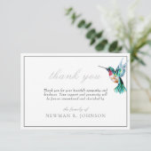 Watercolor Hummingbird Funeral Memorial Merci (Debout devant)