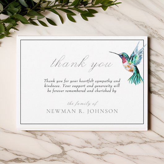 Watercolor Hummingbird Funeral Memorial Merci
