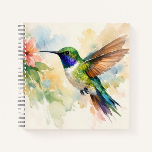 Watercolor Hummingbird Notitieboek (Voorkant)