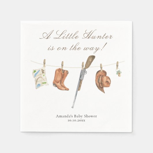 Watercolor Hunter Baby Shower Servet (Voorkant)