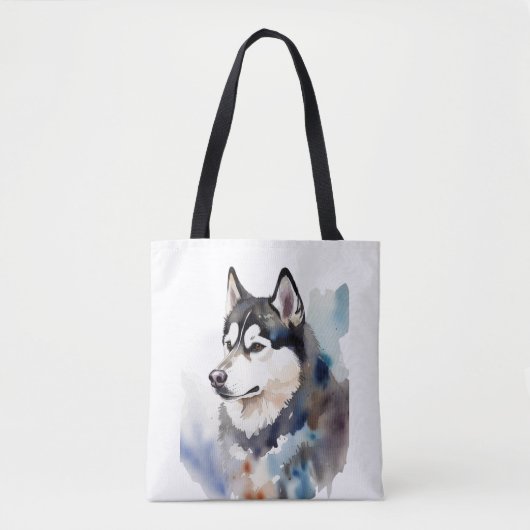Watercolor Husky Tote Bag Artistic Dog Illustratio (Devant)