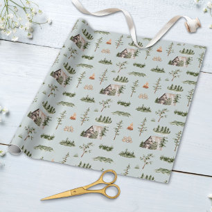 Watercolor hut bos naadloos patroon cadeaupapier