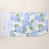 Watercolor Hydrangea Meisjesuitje Strandlaken (Voorkant)