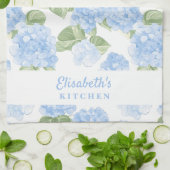Watercolor Hydrangea Name Theedoek (Gevouwen)